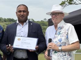 Bav Shah was the High Sheriff of Bedfordshire 2024-25. Rotary Dunstable recognised Bav’s service by awarding a Paul Harris Fellow. 
Bav was extremely grateful for the award, and said he was more used to giving out awards, rather than receiving one! 