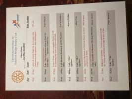 Diary dates for April to June 2025