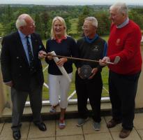 Eric Brown, winner Rosemary Tully, runner up Ron Hirasawa and President Gordon Wowk