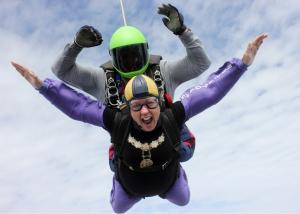 Nichola's parachute jump. Photo: Nick White