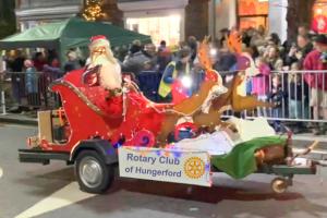 Santa's sleigh joins the parade