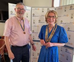 2024 24th June - Past President Ken MacKenzie with incoming President Elma Birrell 