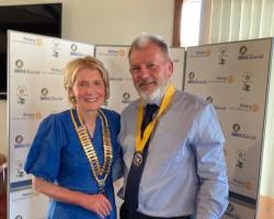 2024 24th June - President Elma Birrell with President Elect Allan Robertson.
