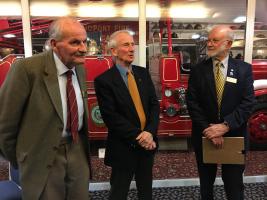 President Bernard welcomes Colin watched by Robert 