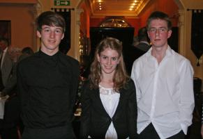 Joseph Reynolds piano, Sarah Queree cello,and Nelson Butterfield piano, after their performances.