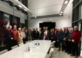 The Holyhead Rotary Club and guests at the Main Board Room with President Tom Jones 'in the chair'.