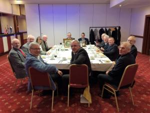 President Pat Paul of Rutherglen with the Cambuslang Rotarians