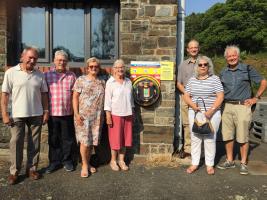 President Jenny Staines with club members and guest John Reed at Tarka Cycle Hire