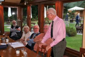 Dinner & visit from cycling Rotarian Dick Quinby at the Baron