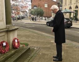 Abingdon Rotary's Treasurer Richard commemorates the Fallen on behalf of us all.