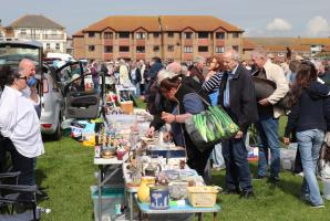 As soon as the stallholders had set up, the public were investigating possible bargains