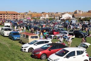 The Martello Field full of stallholders and their customers