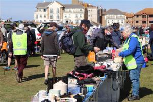 Rotarian Ann Reed selling at the Rotary stall