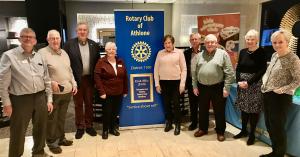 We are greeted by Rotarian s and a banner at our hotel