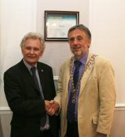 Handover Dinner - President Jim McDevitt receives the chain of office from Marshall Wilson