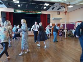Dancers in full swing at the Tea Dance with Kevin Winzer in the centre with his dance partner