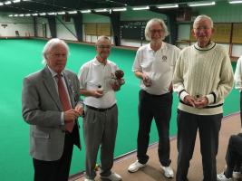 DG Chalmers Cursley presents the trophies to the winners.