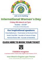 poster showing details of International Women's Day event 