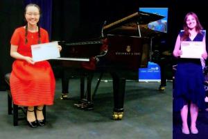Charlotte Kwok winner of the Instrumental Competition and Mared Phillips, Runner up in the Vocal Competition