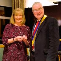 Prestwick Rotary Club President welcomes Irene Miller