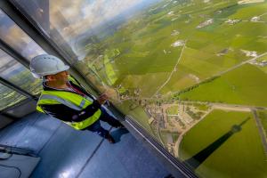 Emley Moor Mast view from the top