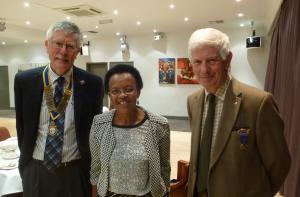 President Gordon,Josephine Kweka and Past President Peter Ryder.