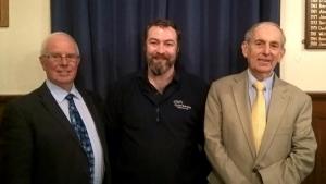 Mike Halcombe with John Macleod and President John Williams