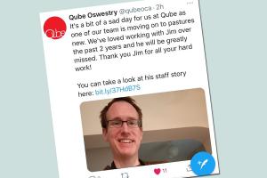 Jim Creed left Qube shortly after our Zoom after 2 years at Qube