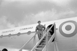 John Powell on the steps of a Comet!