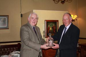 Andy MacKay, president of Thornhill and District Rotary club (left) presenting John Maxwell with a service to the community award 2016-2017.