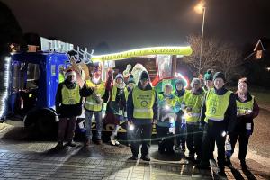 Santa with his team of helpers on Tuesday 10th December
