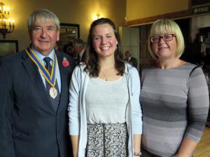 President Mike with Kate and Emma