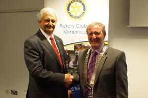 2014-2015 President Ken Kooi congratulates Fred Orr(right) on taking Office