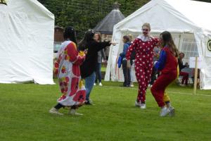 Just "clowning around" - some of the children enojoying the activities at Craibstone.