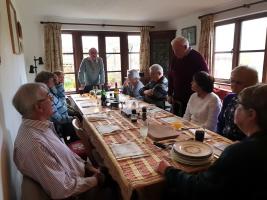 Frugal lunch at Nick and Kathy's Knighton home