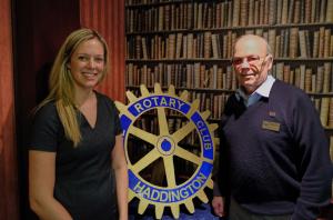 Kirsty Wood shown with Rotarian Bob McKinnon