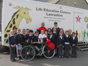 Gisburn Primary School children awaiting a visit by Harold in the Life Education Centre Unit.
