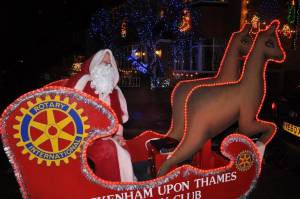 Father Christmas (Les Rushbury) looking forward to another Yo Ho Ho!  evening.