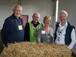 John Neave, Pres John Ward, Ann Heath and District Governor Roger Heath