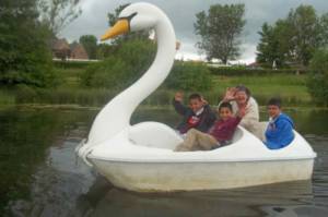 Some of the children on one of the rides