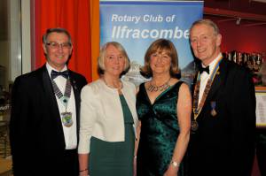 President Nigel Vince and his Wife Jill together with District Governor Barry Rendal-Jones and his wife Wendy. 