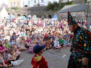 Magician Philip Jones and his young helper