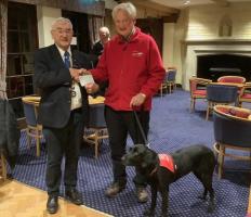 President Alan with Mr Farrer-Brown and dog