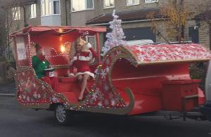 The Rotary Club of Elland Santa Sleigh makes a TV appearance