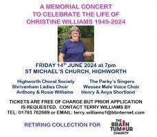 MEMORIAL CONCERT TO CELEBRATE THE LIFE OF CHRISTINE WILLIAMS