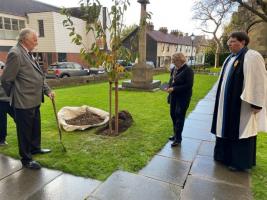 Planting the Memorial Tree at St. John the Baptist Church, Epping