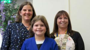 Jo/Mum/Teacher and daughter Emily with President Catherine. 