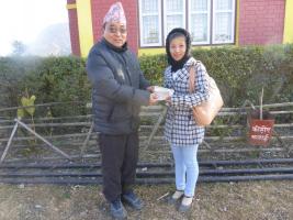 Our sponsored Nepalese student receives direct financial help from South Cave Rotary towards her studies