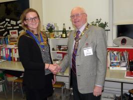 President David meets Interact President Jess Pugh