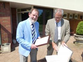 Graham Beckley (left) with the Chairman of the Rotary Club's Community Services Committee, Laurie Latham